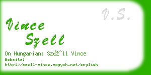 vince szell business card